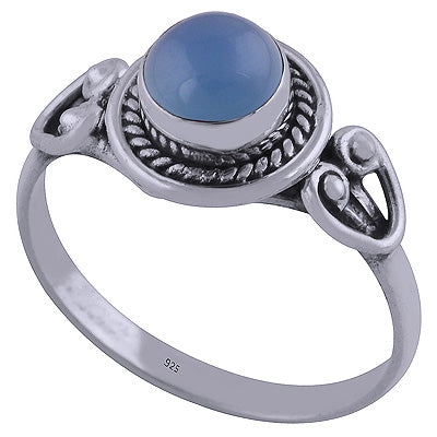 Blue Chalcedony 925 Sterling Silver Ring - R3401855-57