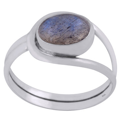Gorgeous Split Work Around Labradorite Oval Shape 925 Sterling Solid Silver Ring - R3401860-27