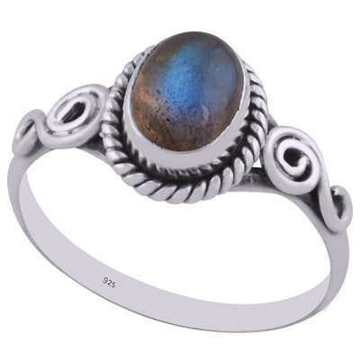 Stunning Wire Work Around Labradorite Oval Shape 925 Sterling Solid Silver Ring - R3401892-75