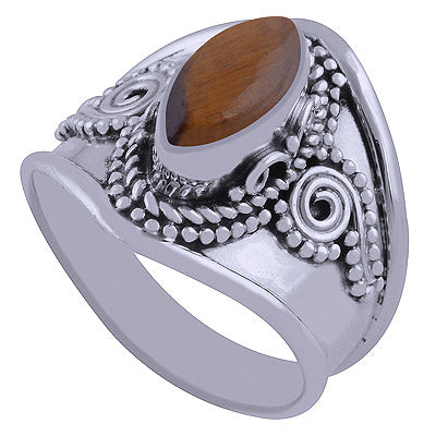 Tiger's Eye 925 Sterling Silver Ring - R3401910-26
