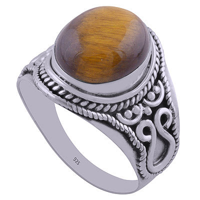 Tiger's Eye 925 Sterling Silver Ring - R3401915-28