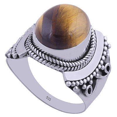 Tiger's Eye 925 Sterling Silver Ring - R3401931-30