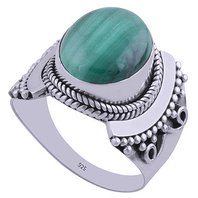 Malachite 925 Sterling Silver Ring - R3401931-33