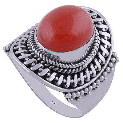 Carnelian 925 Sterling Silver Ring - R3401932-24