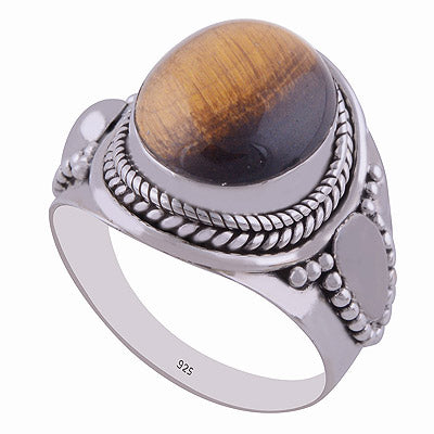 Tiger's Eye 925 Sterling Silver Ring - R3401939-30