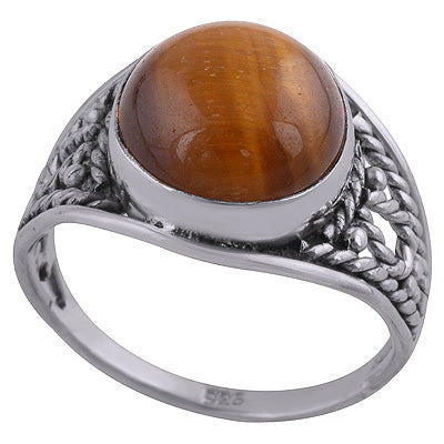 Tiger's Eye 925 Sterling Silver Ring - R3401961-52