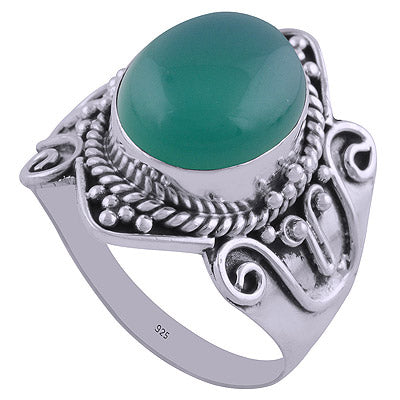 Green Onyx 925 Sterling Silver Ring - R3401969-27