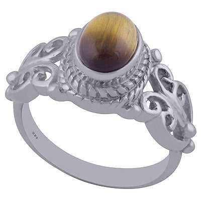 Tiger's Eye 925 Sterling Silver Ring - R3401987-24