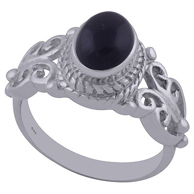 Black Onyx 925 Sterling Silver Ring - R3401987-28