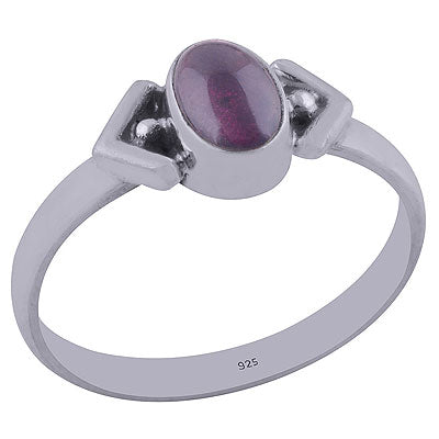 Gorgeous Rawa Work Around Garnet Oval Shape 925 Sterling Solid Silver Ring - R3401998-5