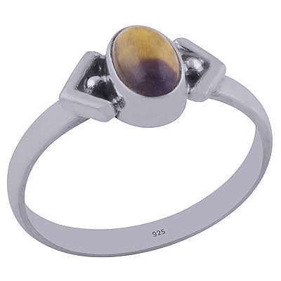 Gorgeous Rawa Work Around Tiger's Eye Oval Shape 925 Sterling Solid Silver Ring - R3401998-50
