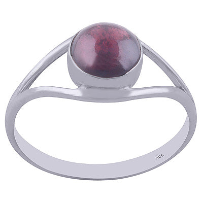 Stunning Split Shank Around Garnet Round Shape 925 Sterling Solid Silver Ring - R3402004-6