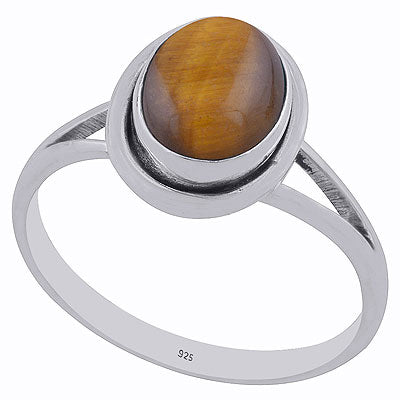 Alluring Split Shank Around Tiger's Eye Oval Shape 925 Sterling Solid Silver Ring - R3402006-41
