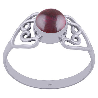 Gorgeous Wire Work Around Garnet Round Shape 925 Sterling Solid Silver Ring - R3402021-6