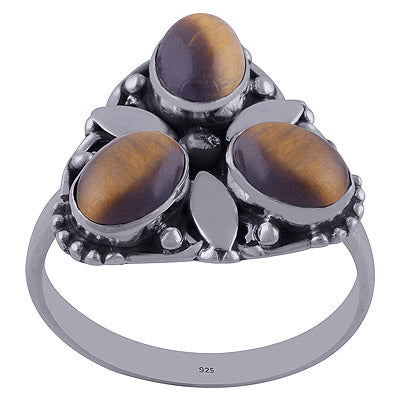 Tiger's Eye 925 Sterling Silver Ring - R3402034-41