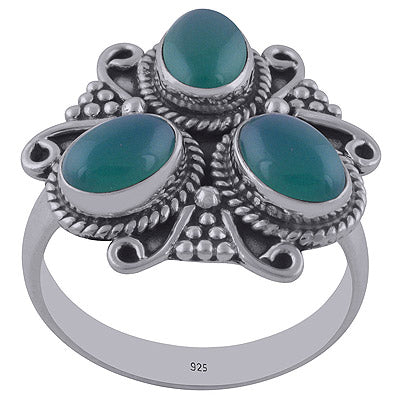 Green Onyx 925 Sterling Silver Ring - R3402035-30