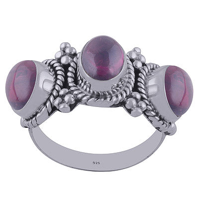 Garnet 925 Sterling Silver Ring - R3402038-11