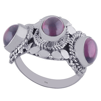 Garnet 925 Sterling Silver Ring - R3402039-10
