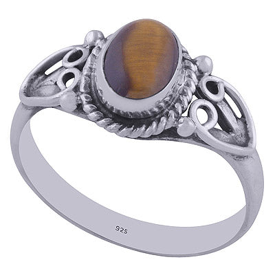 Tiger's Eye 925 Sterling Silver Ring - R3402050-61