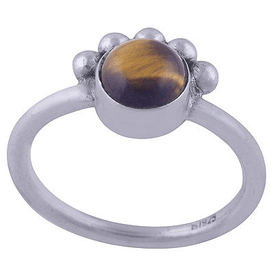 Tiger's Eye 925 Sterling Silver Ring - R3402055-45