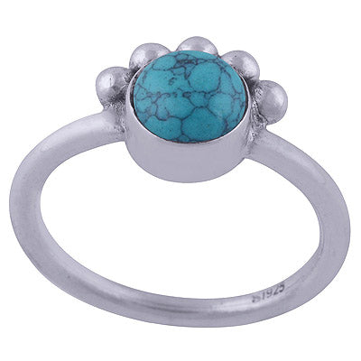 Turquoise 925 Sterling Silver Ring - R3402055-9
