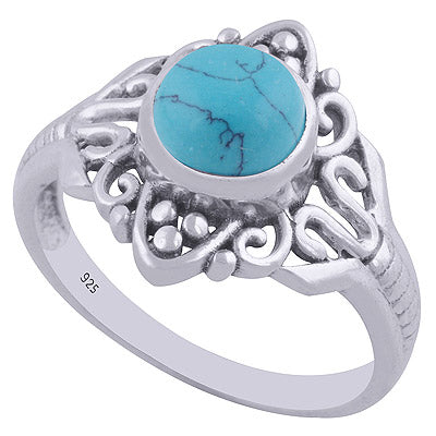 Turquoise 925 Sterling Silver Ring - R3402064-12