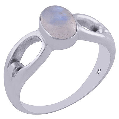 Alluring Cut Work Around Rainbow Moonstone Oval Shape 925 Sterling Solid Silver Ring - R3402078-11