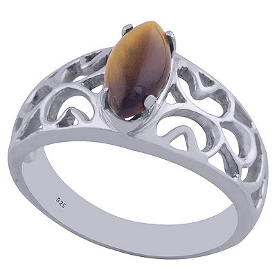 Tiger's Eye 925 Sterling Silver Ring - R3402090-27