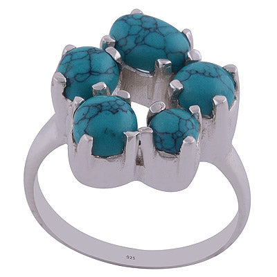 Turquoise 925 Sterling Silver Ring - R3402097-6