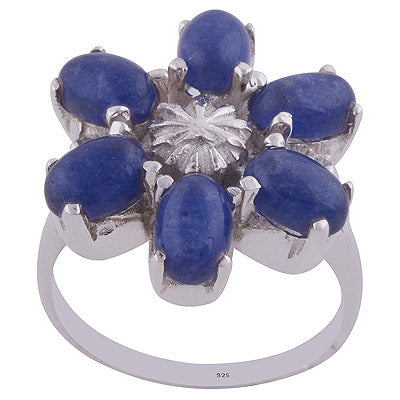 Blue Corundum 925 Sterling Silver Ring - R3402098-29