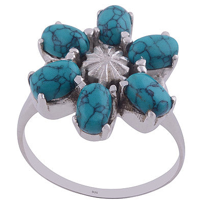 Turquoise 925 Sterling Silver Ring - R3402098-6