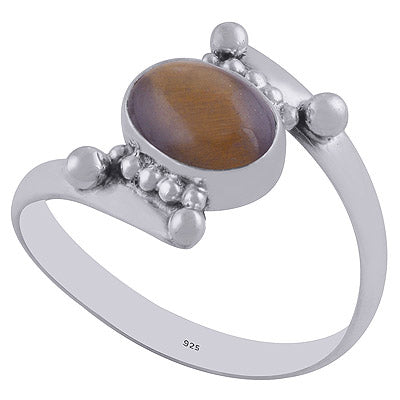 Tiger's Eye 925 Sterling Silver Ring - R3402101-32
