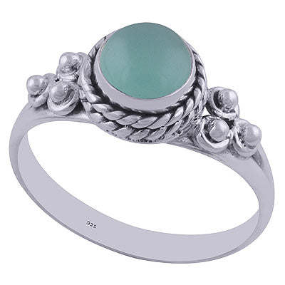 Aqua Chalcedony 925 Sterling Silver Ring - R3402104-46