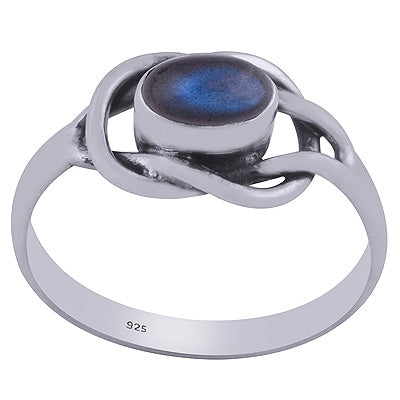 Beautiful Knot Work Around Labradorite Oval Shape 925 Sterling Solid Silver Rings - R3402120-34