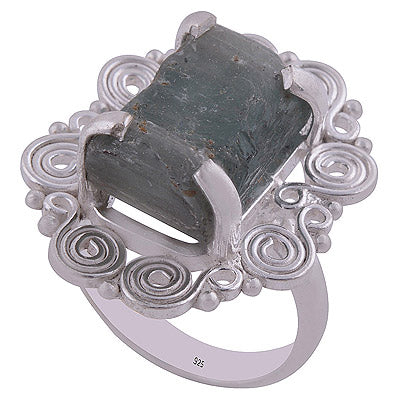 Green Kyanite 925 Sterling Silver Ring - R3402132-5