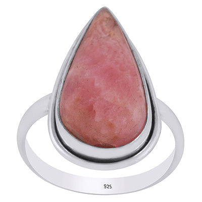 Stunning Stone Rhodochrosite Pear Shape 925 Sterling Solid Silver Ring - R3402138-202