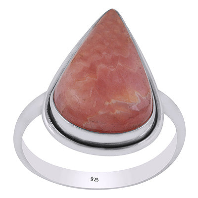 Stunning Stone Rhodochrosite Pear Shape 925 Sterling Solid Silver Ring - R3402138-205
