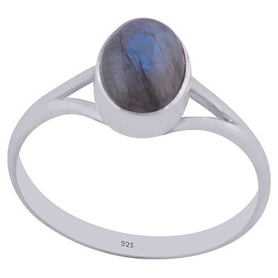 Beautiful Split Shank Around Labradorite Oval Shape 925 Sterling Solid Silver Ring - R3402143-37