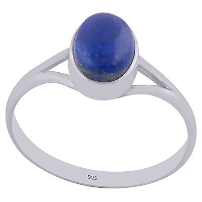 Beautiful Split Shank Around Lapis Oval Shape 925 Sterling Solid Silver Ring - R3402143-43
