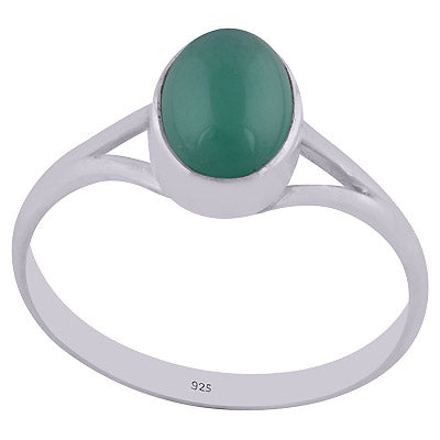 Beautiful Split Shank Around Green Onyx Oval Shape 925 Sterling Solid Silver Ring - R3402143-46