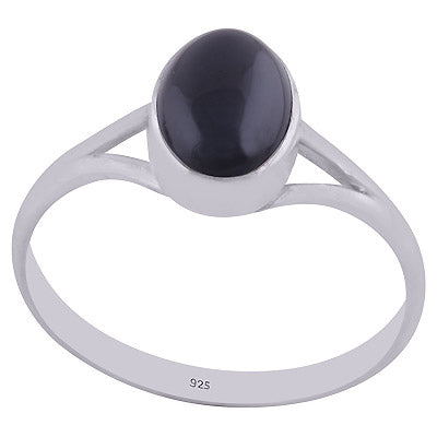 Beautiful Split Shank Around Black Onyx Oval Shape 925 Sterling Solid Silver Ring - R3402143-59