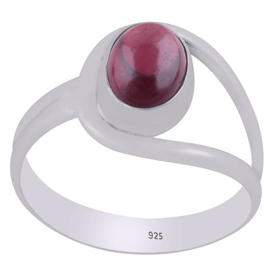Beautiful Shank Around Garnet Oval Shape 925 Sterling Solid Silver Ring - R3402155-71