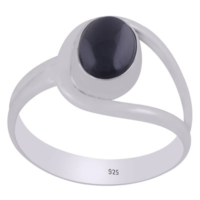 Beautiful Shank Around Black Onyx Oval Shape 925 Sterling Solid Silver Ring - R3402155-83