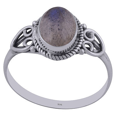Gorgeous Handwork Around Labradorite Oval Shape 925 Sterling Solid Silver Ring - R3402157-20
