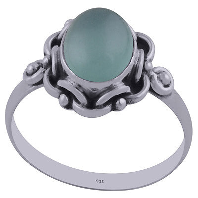 Aqua Chalcedony 925 Sterling Silver Ring - R3402159-60