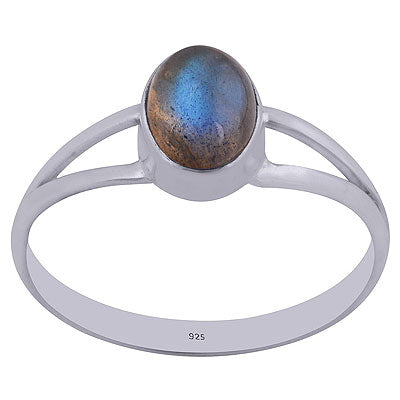 Beautiful Split Shank Labradorite Oval Shape 925 Sterling Solid Silver Ring - R3402164-21