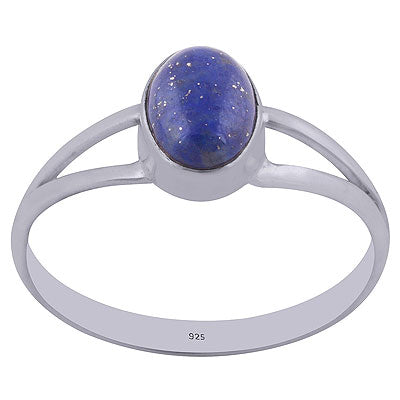 Beautiful Split Shank Lapis Oval Shape 925 Sterling Solid Silver Ring - R3402164-27