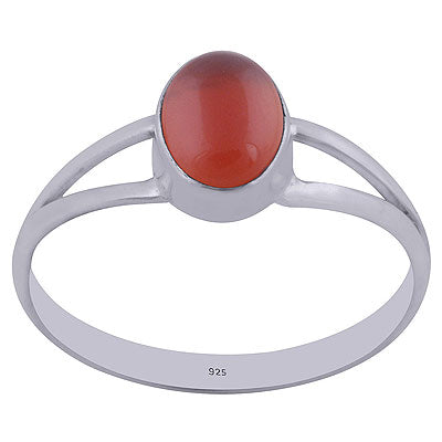 Beautiful Split Shank Carnelian Oval Shape 925 Sterling Solid Silver Ring - R3402164-32
