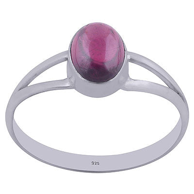 Beautiful Split Shank Garnet Oval Shape 925 Sterling Solid Silver Ring - R3402164-5