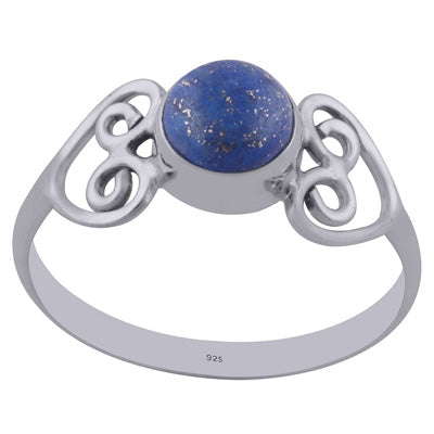 Gorgeous Wire Work Around Lapis Round Shape 925 Sterling Solid Silver Ring - R3402167-27